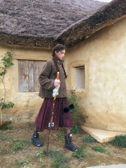 Button Vintage Polka Dot Chiffon Skirt【s0000014901】