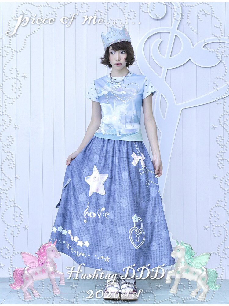 Rhinestone Unicorn Stitching Tee【s0000017132】