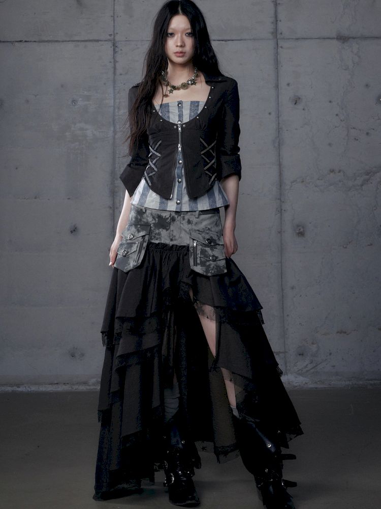 Short low collar long sleeve shirt【s0000013478】