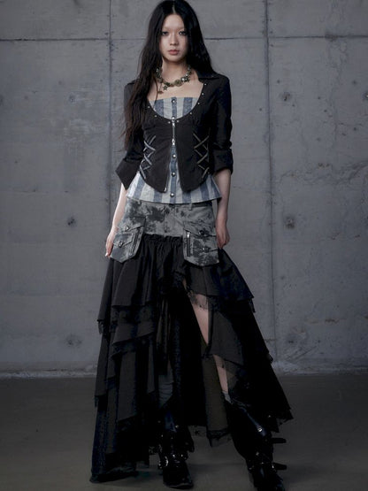 Short low collar long sleeve shirt【s0000013478】