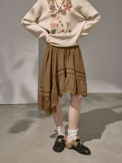 Irregular Wave Panelled Skirt【s0000015418】