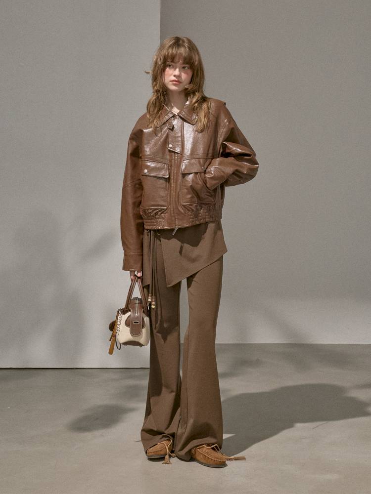 Beaded Drawstring Relaxed Fit Trousers【s0000014408】