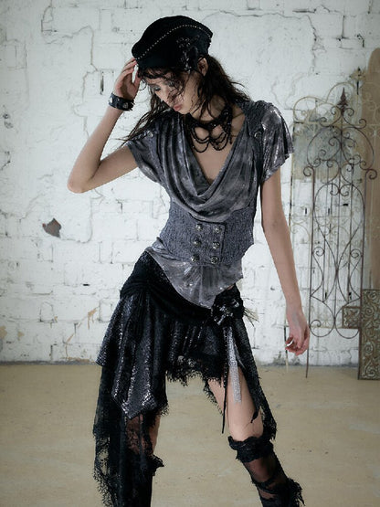 Rider Two Piece Swing Collar T Shirt【s0000016989】