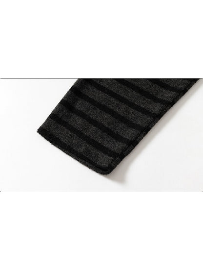 Black-Gray Striped Rivet Top【s0000018549】