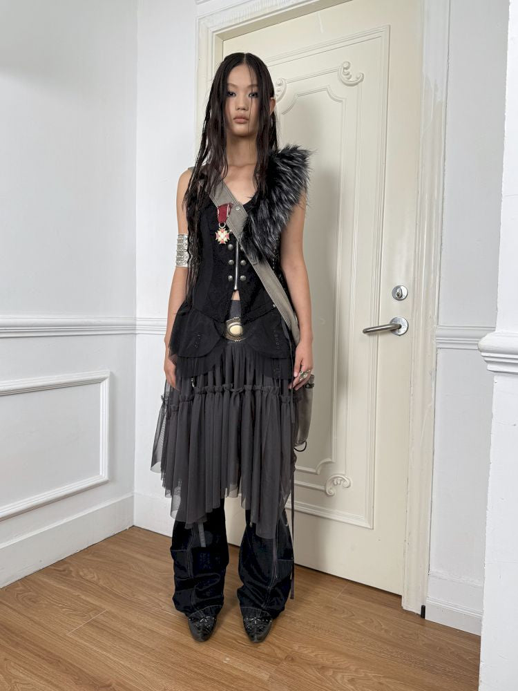Fur Collar Pirate Sleeveless Vest【s0000013909】