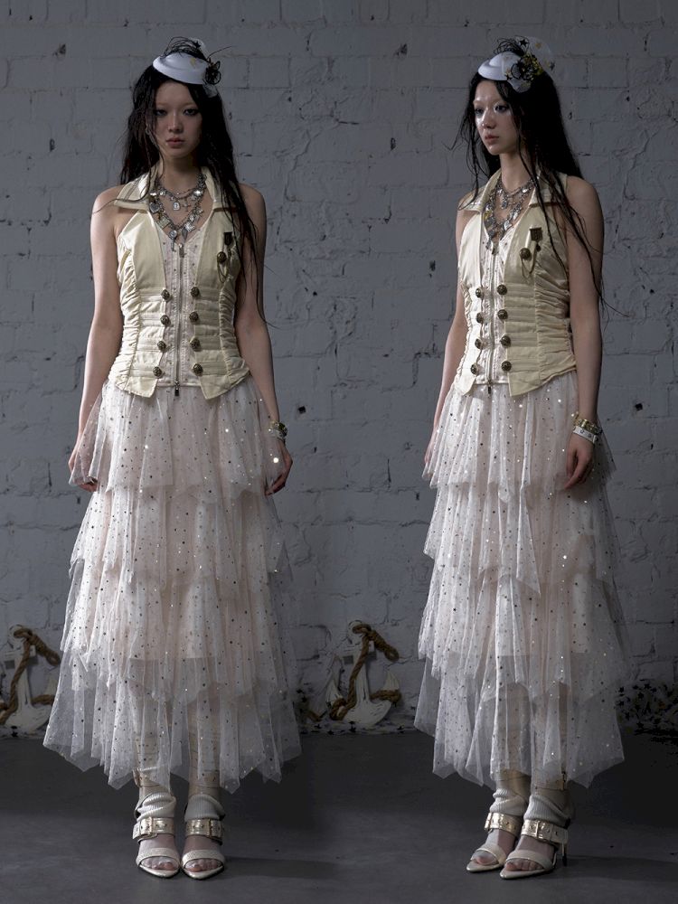 Multi-Layered Mesh Cake Skirt【s0000012789】