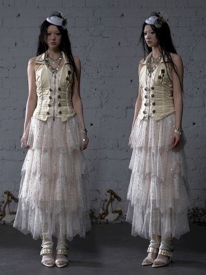 Multi-Layered Mesh Cake Skirt【s0000012789】