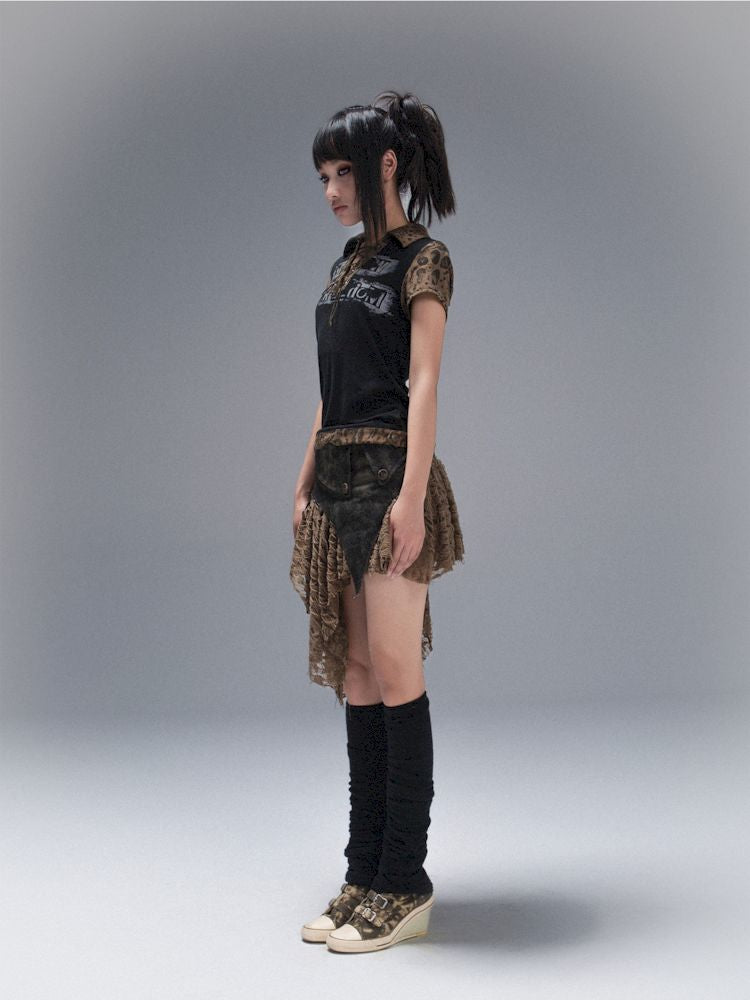 POLO NECK COLLISION COLOR SLEEVE TOP [S0000008468]