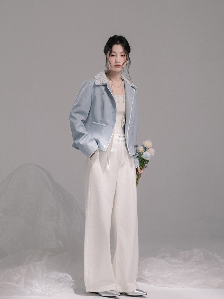 Cloud Woven White Bow Wool Vest【s0000015740】