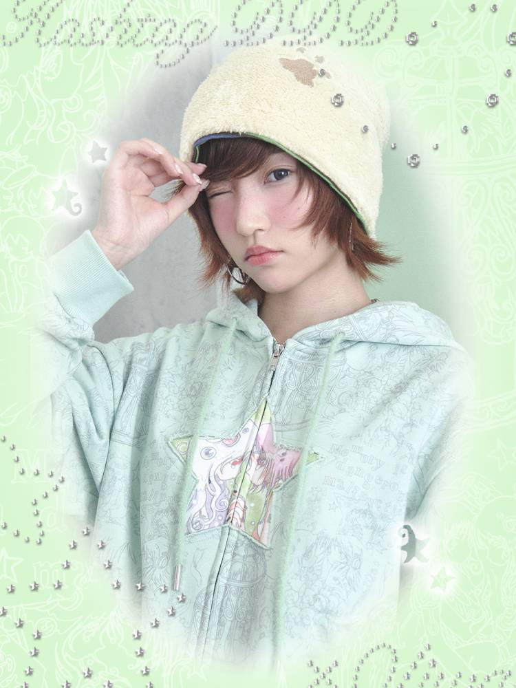 Star-Print Hooded Sweatshirt【s0000014437】