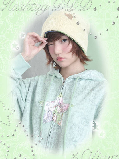 Star-Print Hooded Sweatshirt【s0000014437】