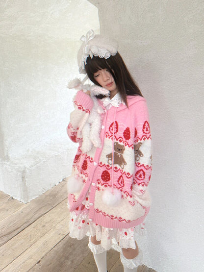 Bear Cake Fair Isle Cardigan【s0000018537】