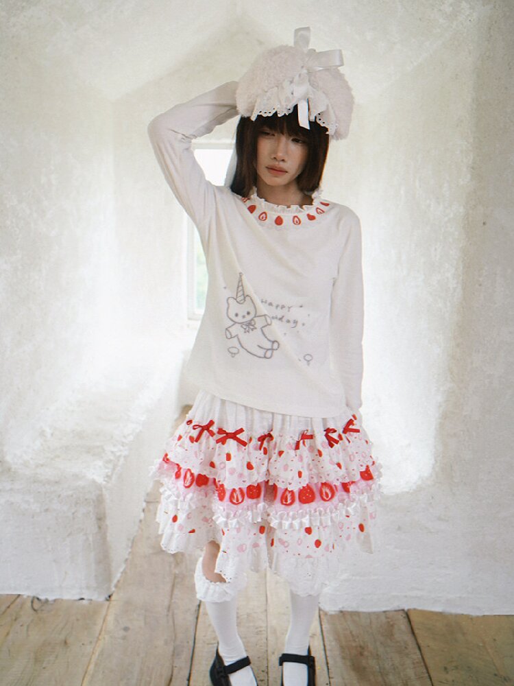 Lace Collar Long Sleeve Top【s0000018536】