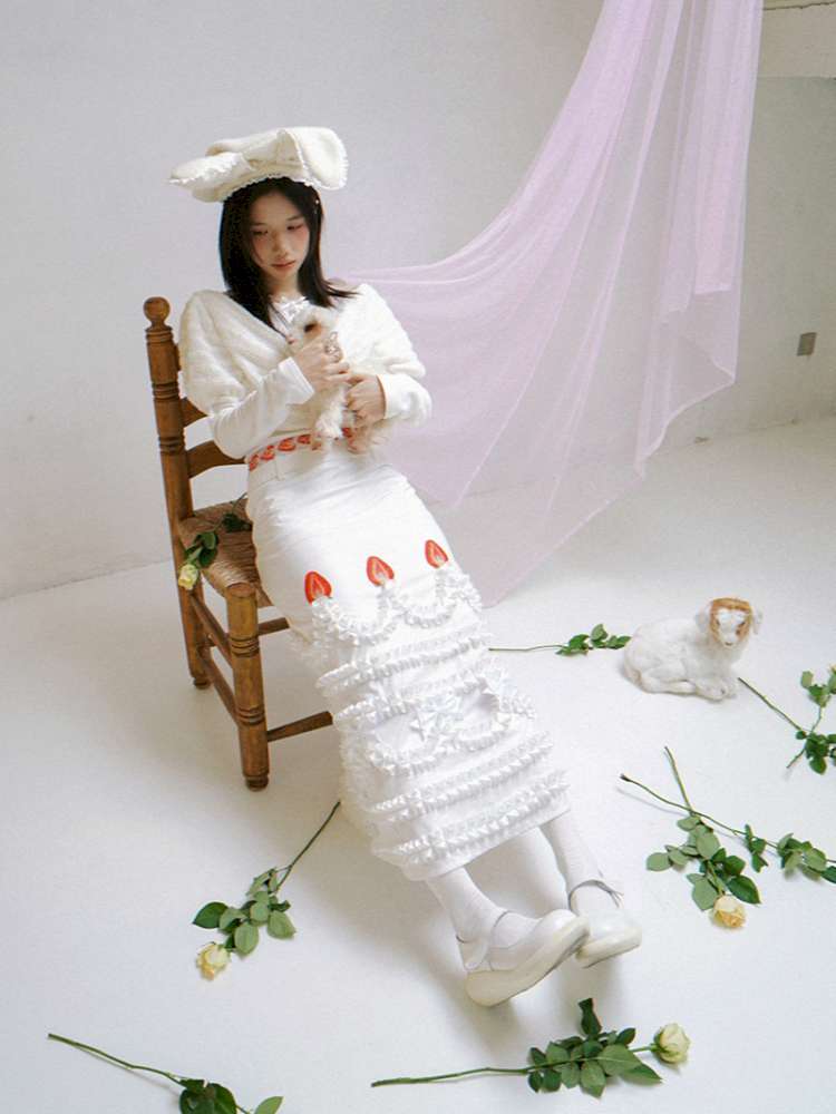 Draped Collar Bow Knitted Two-Piece Top【s0000014938】