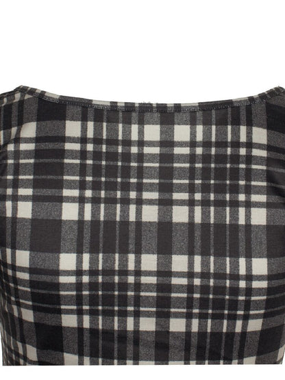 Patchwork Bow Cartoon Check T-Shirt【s0000018082】