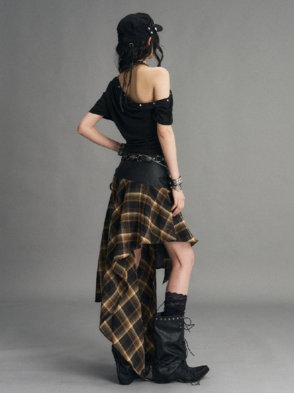 Street Punk Cross Halter T-Shirt【s0000017531】