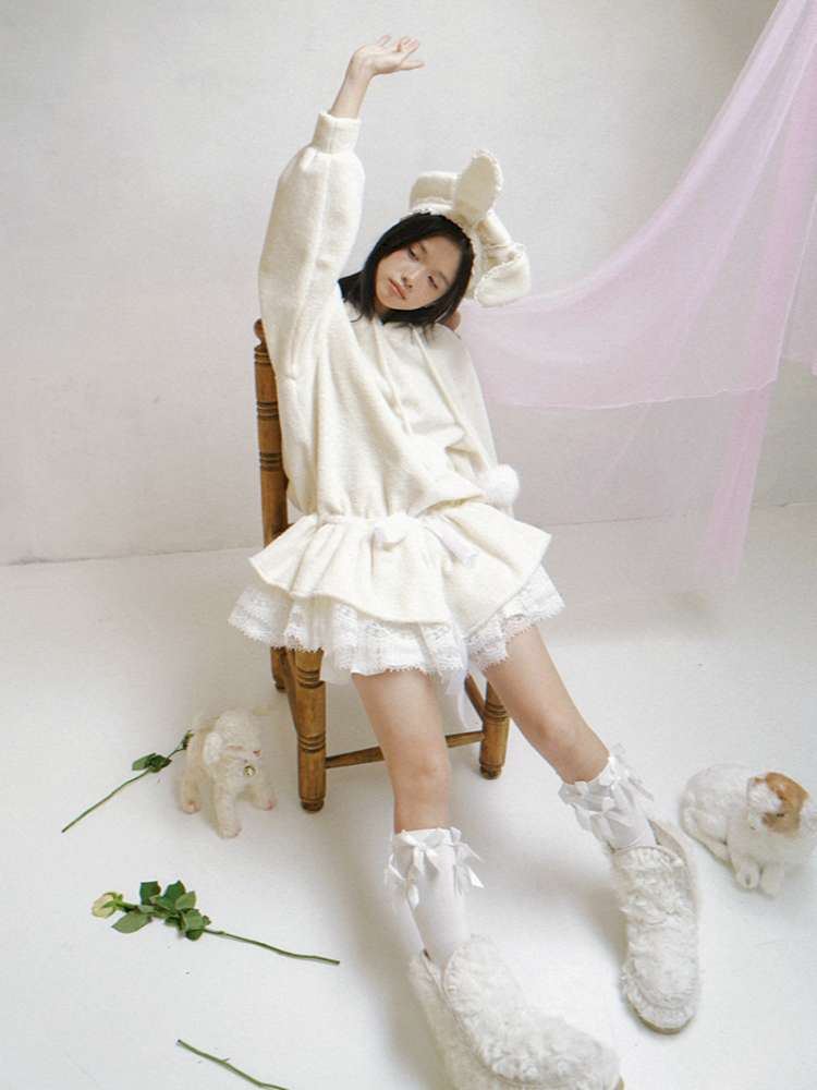 Plush Angel Ears Low Waist Dress【s0000014941】