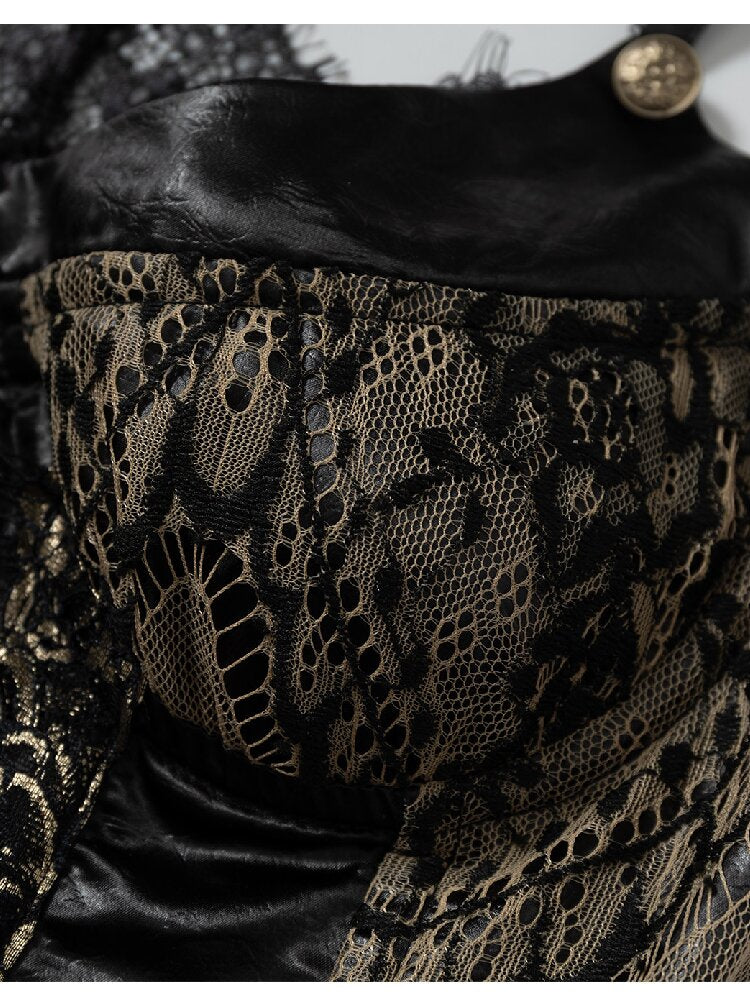 Lace Satin Fake Two Corset【s0000015936】