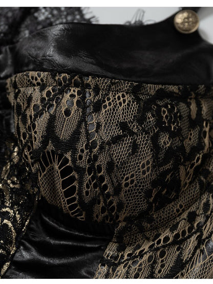 Lace Satin Fake Two Corset【s0000015936】