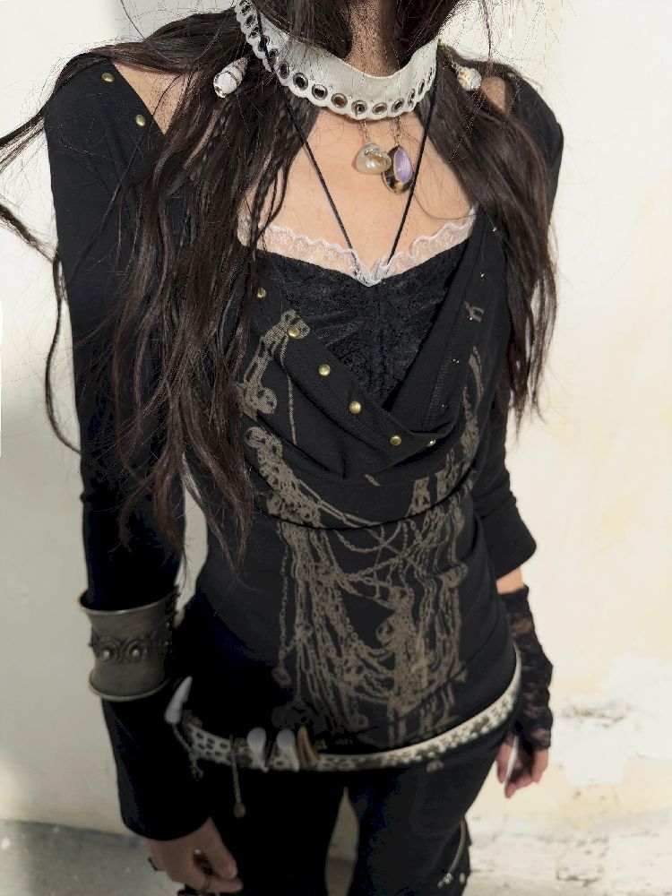 Printed Bottom Tie Top【s0000011274】