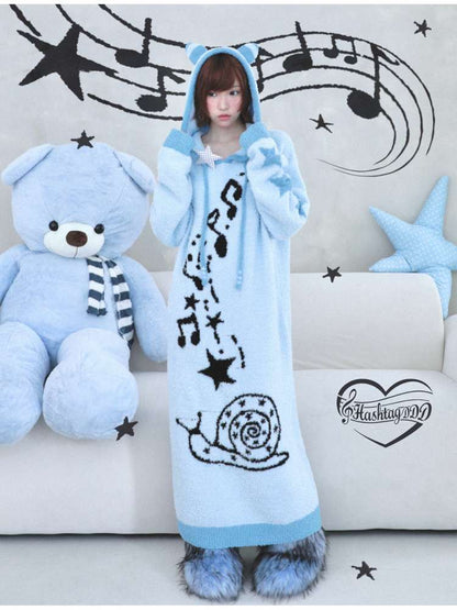 Antique Ghost Horse Hooded Knit Dress【s0000014688】