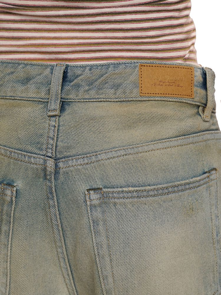 Cotton frayed high-waisted denim casual pants【s0000012501】