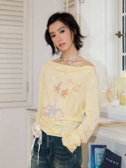 Printed Tencel Linen Loose Tee【s0000016654】