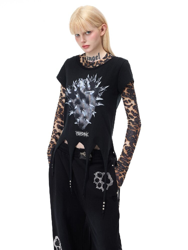 Cactus Print Riveted Irregular Top【s0000017731】 – SCULTURE（エス