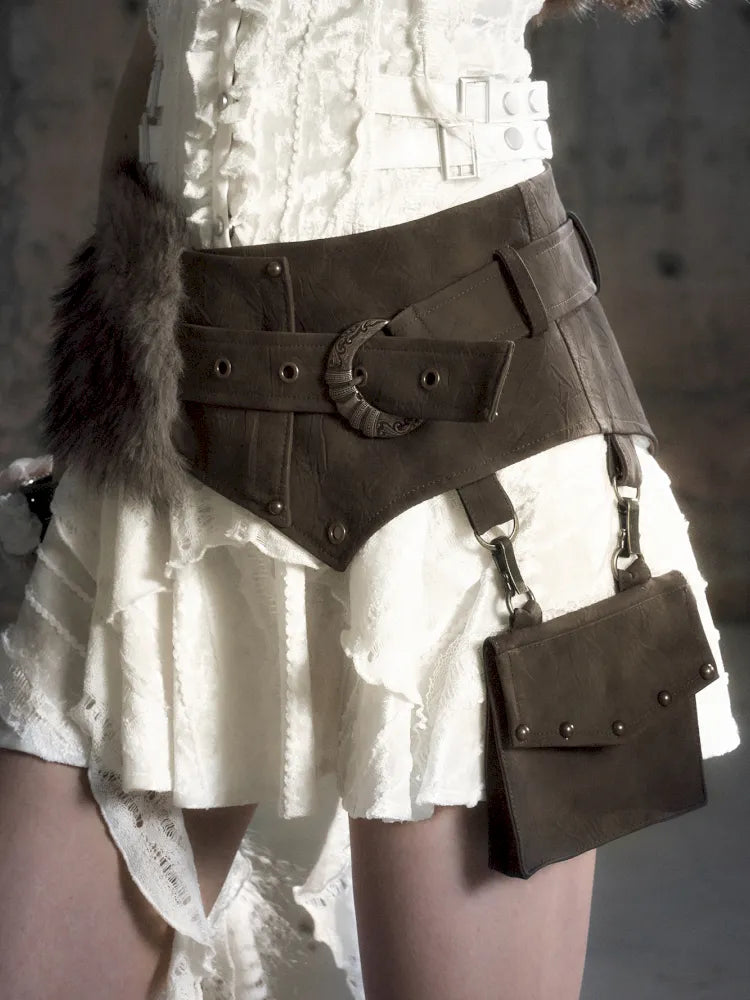 Patchwork Fringe Pocket Waist Belt【s0000013964】