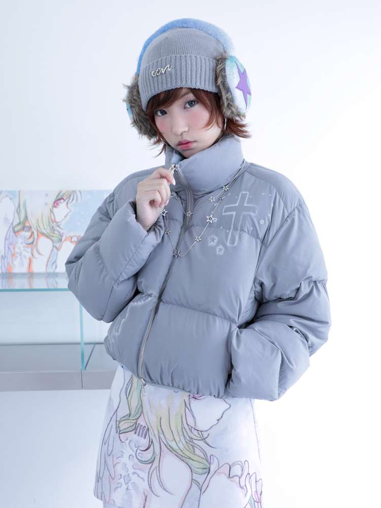 Dreamcore Blue Gray Reversible Padded Jacket【s0000014698】
