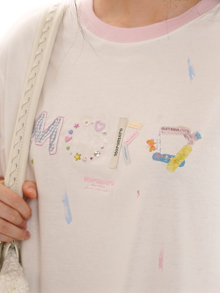 Round neck loose retro casual short-sleeved T-shirt【s0000013458】