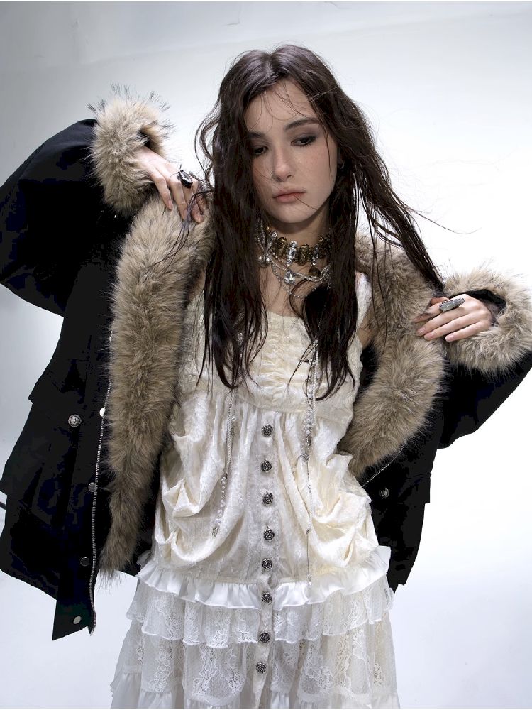 Fur Collar Mid-length Parka【s0000011266】