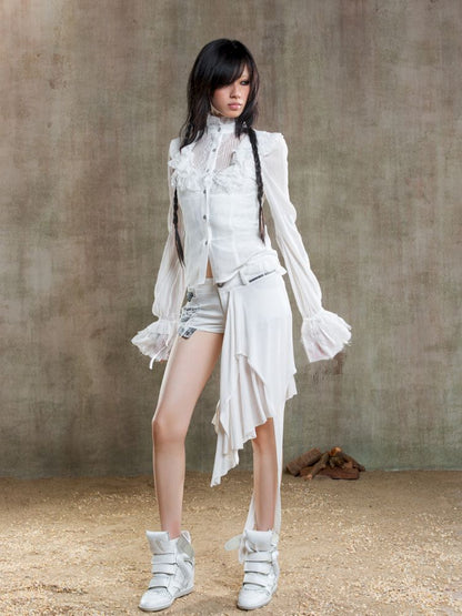 Chiffon Thin Sheer Top【s0000012653】