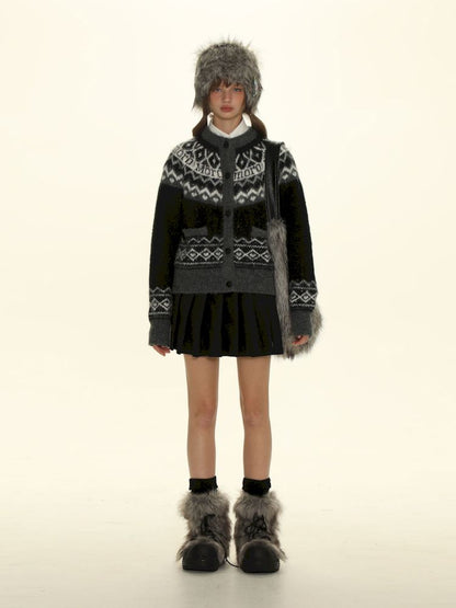 Fair Isle Striped Knit Top【s0000006024】