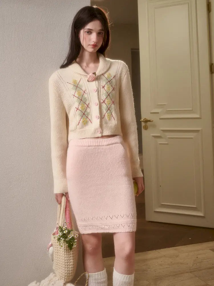 Knit Cardigan Skirt Set【s0000014332】