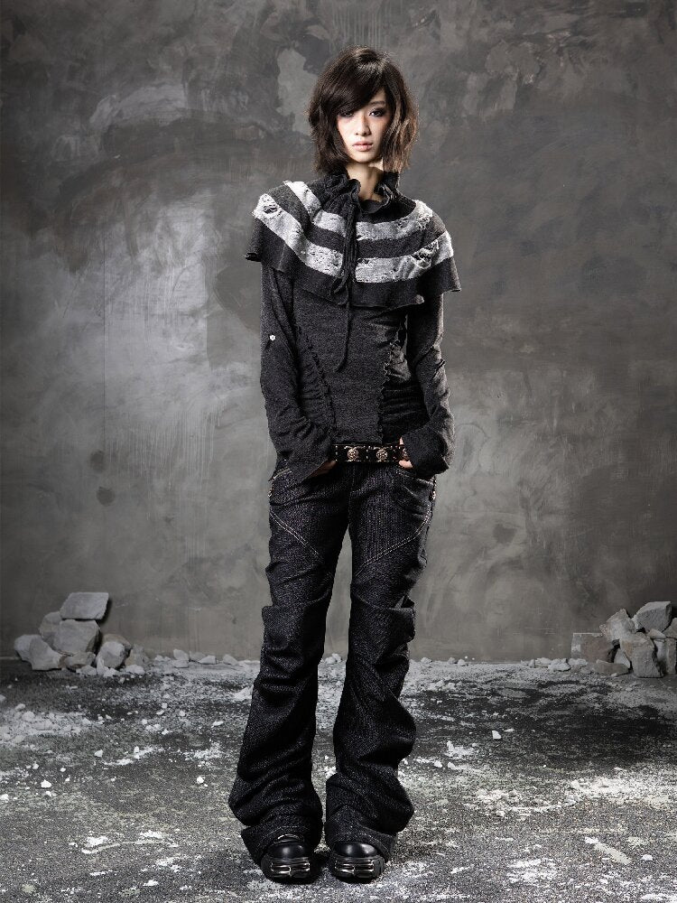 Double Waist Scimitar Denim Pants【s0000015945】