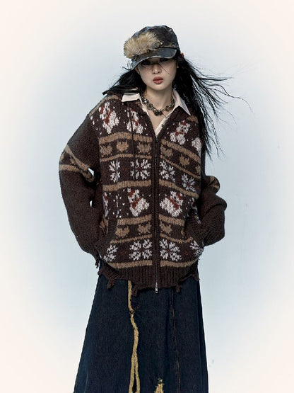 Mohair Wool Knit Cardigan Sweater【s0000011217】