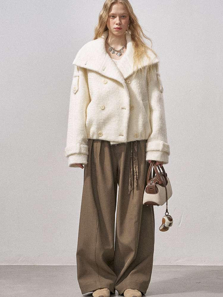 Furry Double Breasted Fur Jacket【s0000015228】