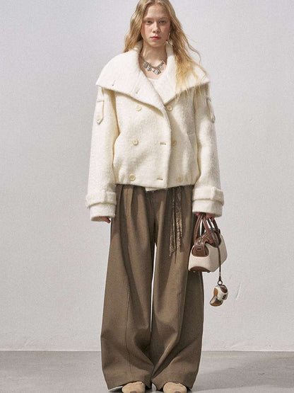 Furry Double Breasted Fur Jacket【s0000015228】