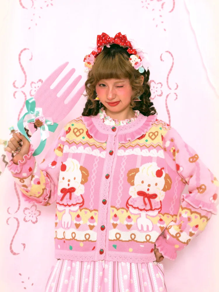 Sweet Pink Knit Cardigan Jacket【s0000014164】