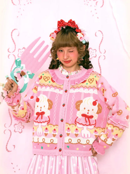 Sweet Pink Knit Cardigan Jacket【s0000014164】