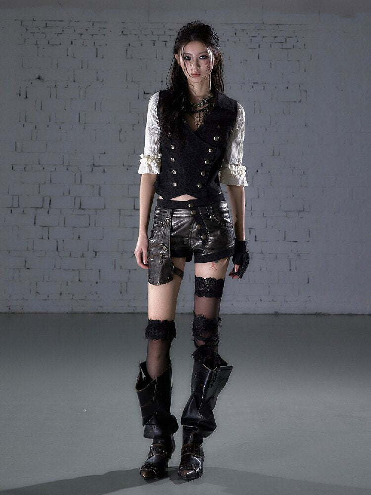 Lace Detachable Leather Shorts【s0000016210】