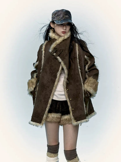 PUNK LAZY LOOSE FUR COAT [S0000011220]