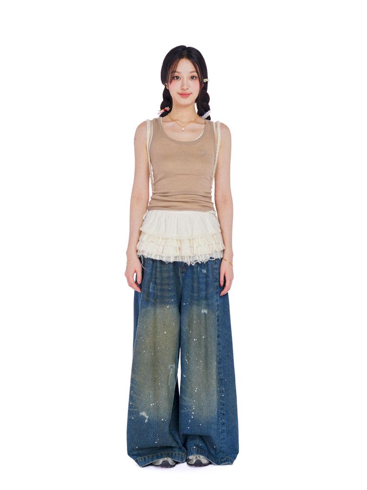 Bow tie Hundred folding white super short skirt【s0000008593】