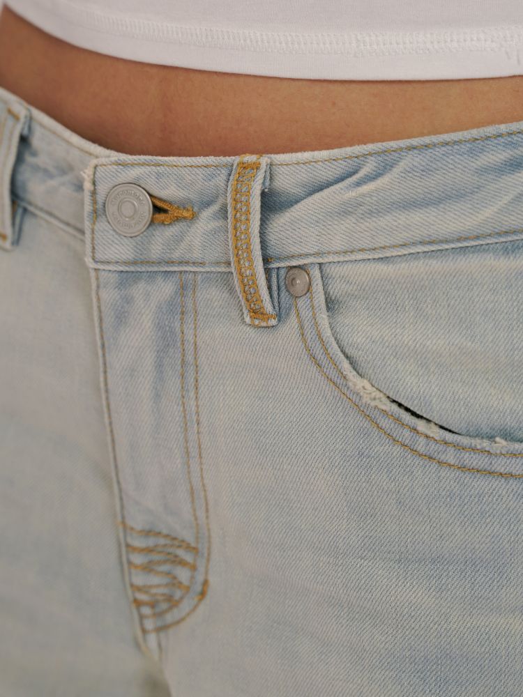 Spray horsey loose denim pants【s0000013442】