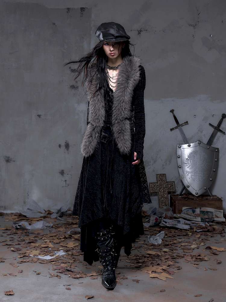 Tie-Front Shearling Vest【s0000014459】