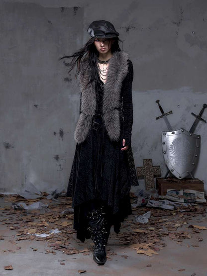 Tie-Front Shearling Vest【s0000014459】