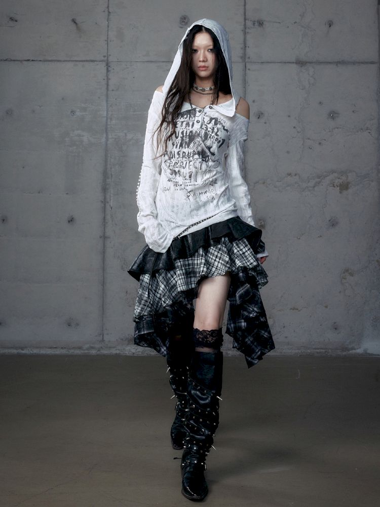 Heavy leather bustier skirt【s0000013467】