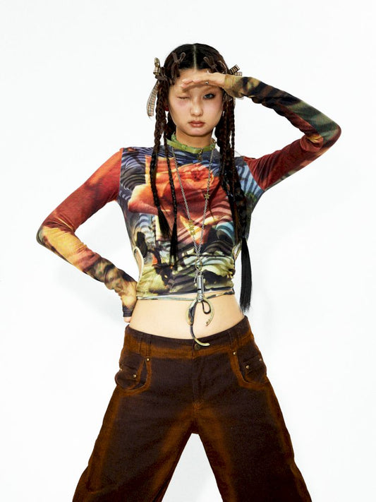 Turtleneck Printed Bottom Shirt【s0000006270】