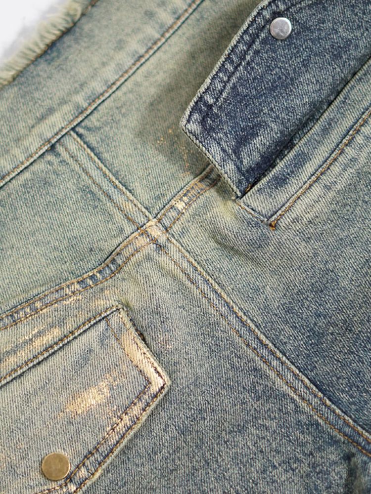 Denim pleated skirt pants【s0000012806】